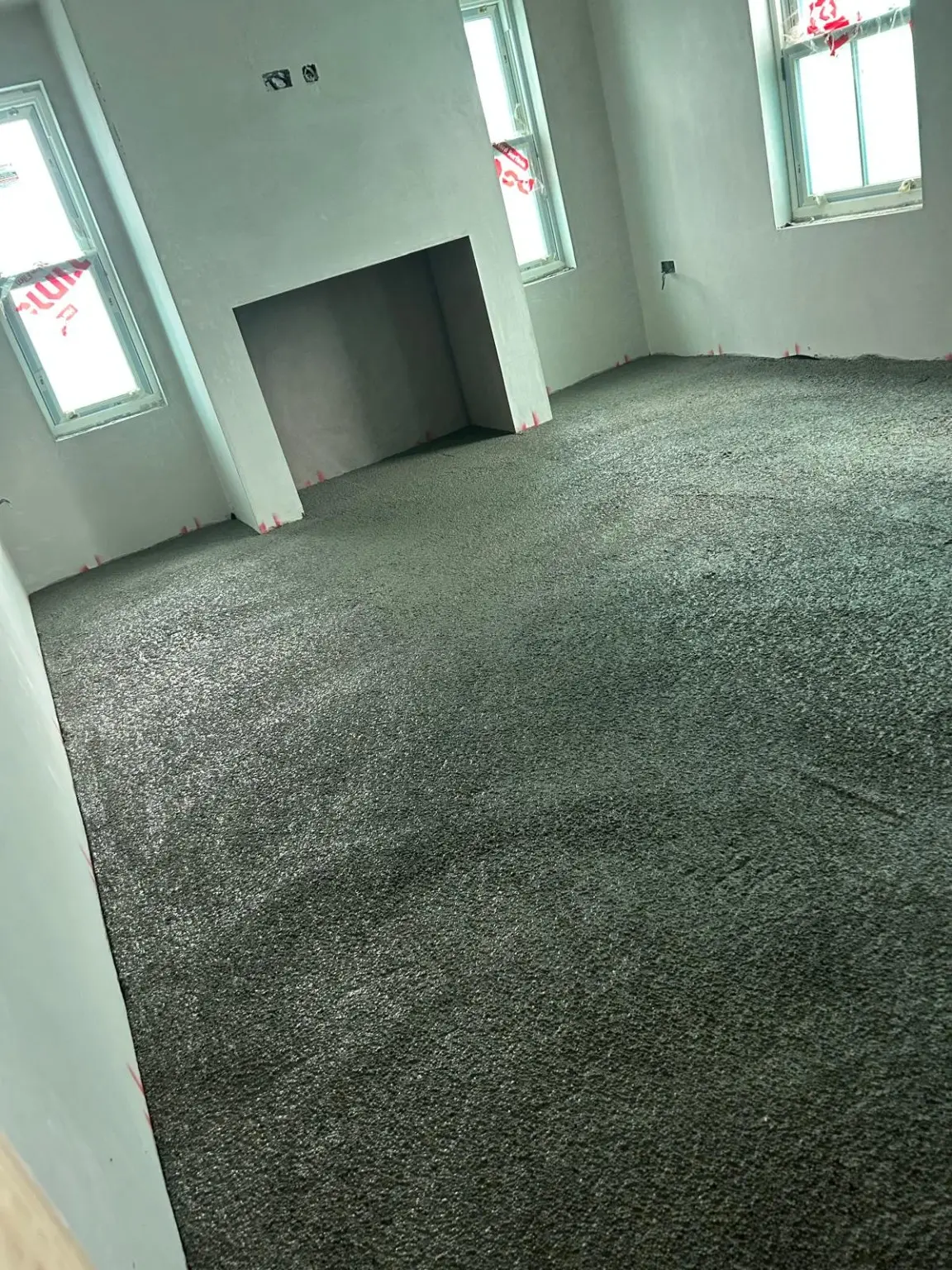 Level floor preparation completed by M.B. Seeley