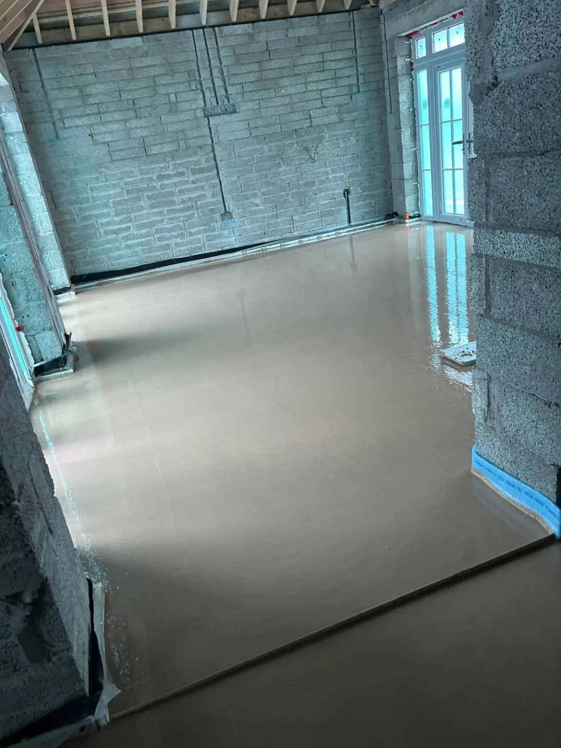 One of the residential Floor Screeding projects completed by M.B. Seeley