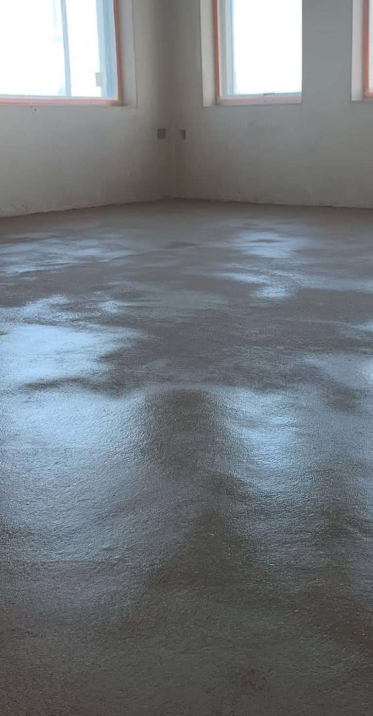 Floor freshly laid by M.B. Seeley Floor Screeding contractors
