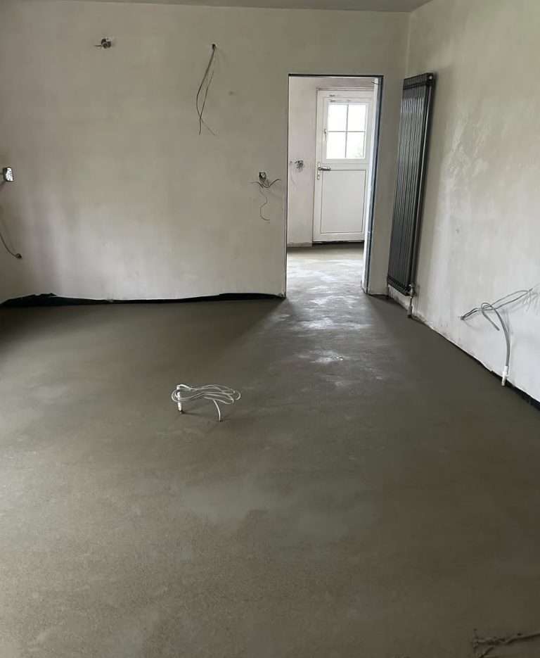 Sand and Cement Screed finished in a hallway